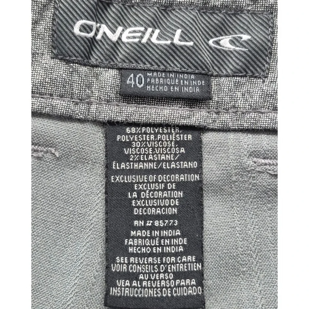 ONiell men's gray striped chino shorts sz 40 pockets 9